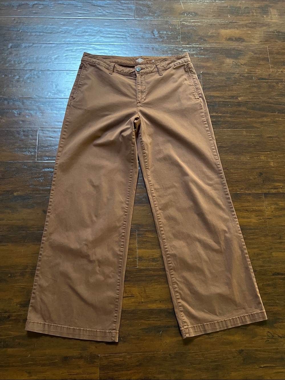 St John’s Bay Women’s Brown Wide-Leg Cotton Pants - Size 12